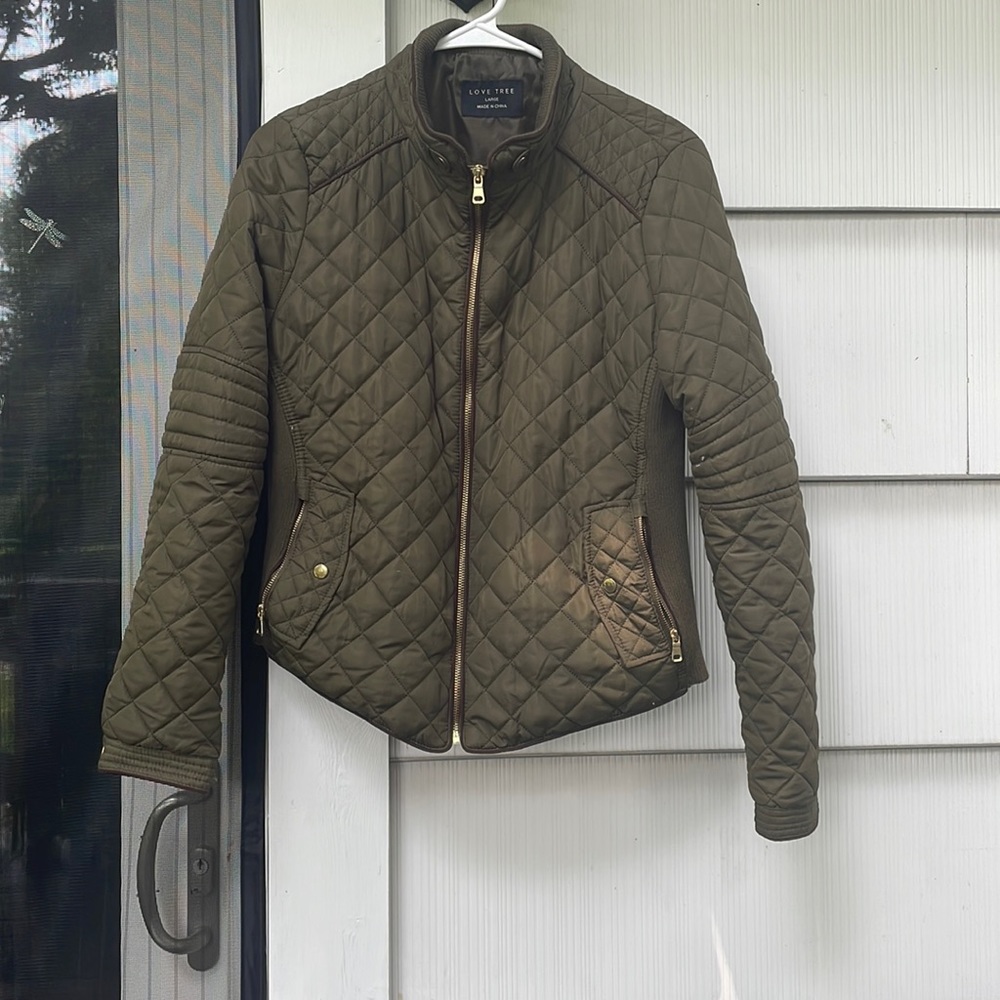 Green zip up jacket